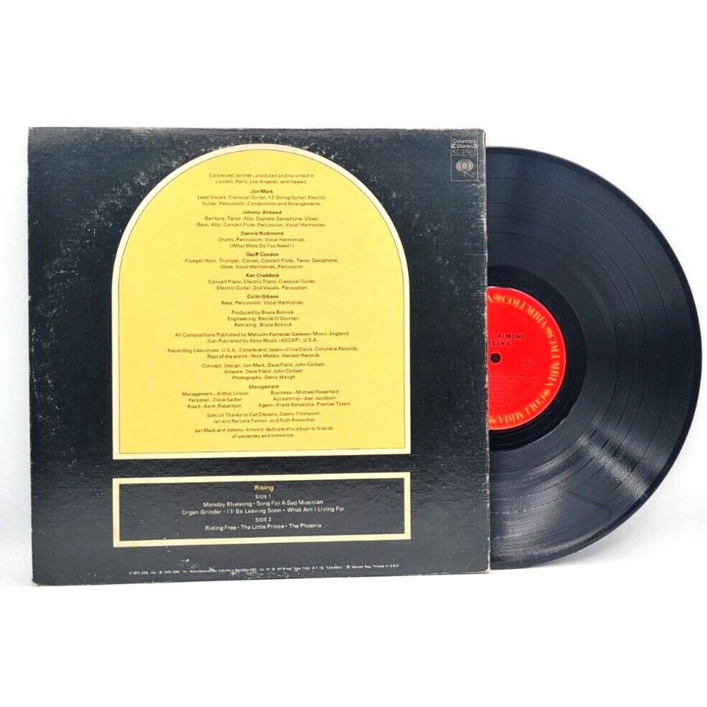 MARK-ALMOND - RISING - ROCK LP‎  COLUMBIA - Picture 2 of 2